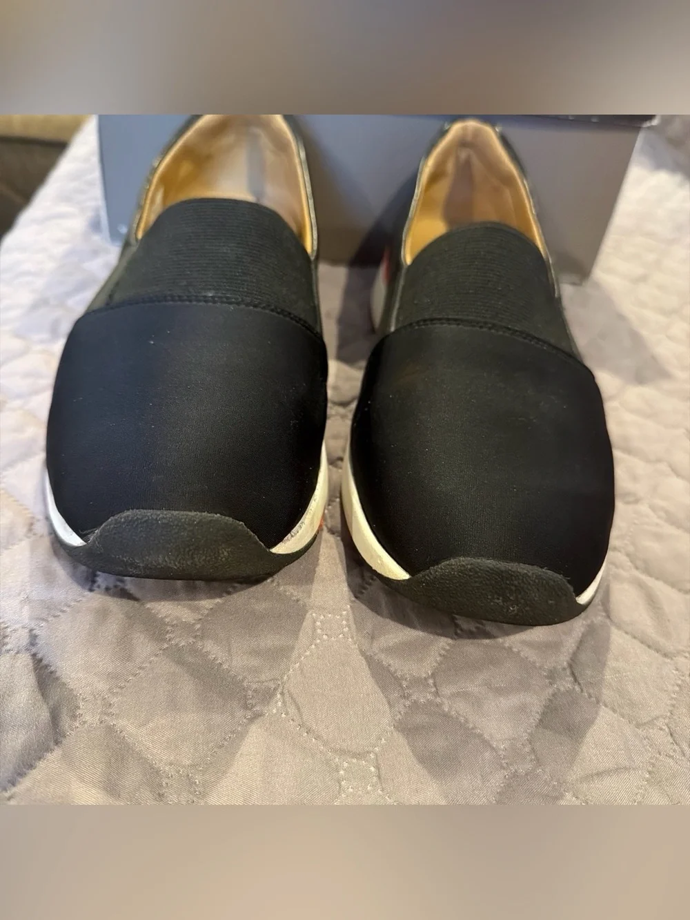 Vionic Cameo Black Slip-On Leather Sneakers